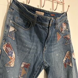 Anthropologie boyfriend style Pilcro patchwork jeans